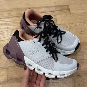 On Cloud Limited Edition Running White Pink and Purple Sneakers
